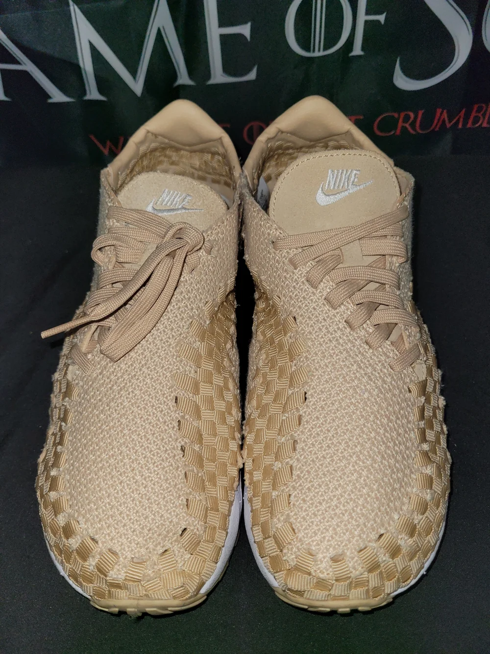 Nike Air Footscape Woven Sneakers in Beige and White